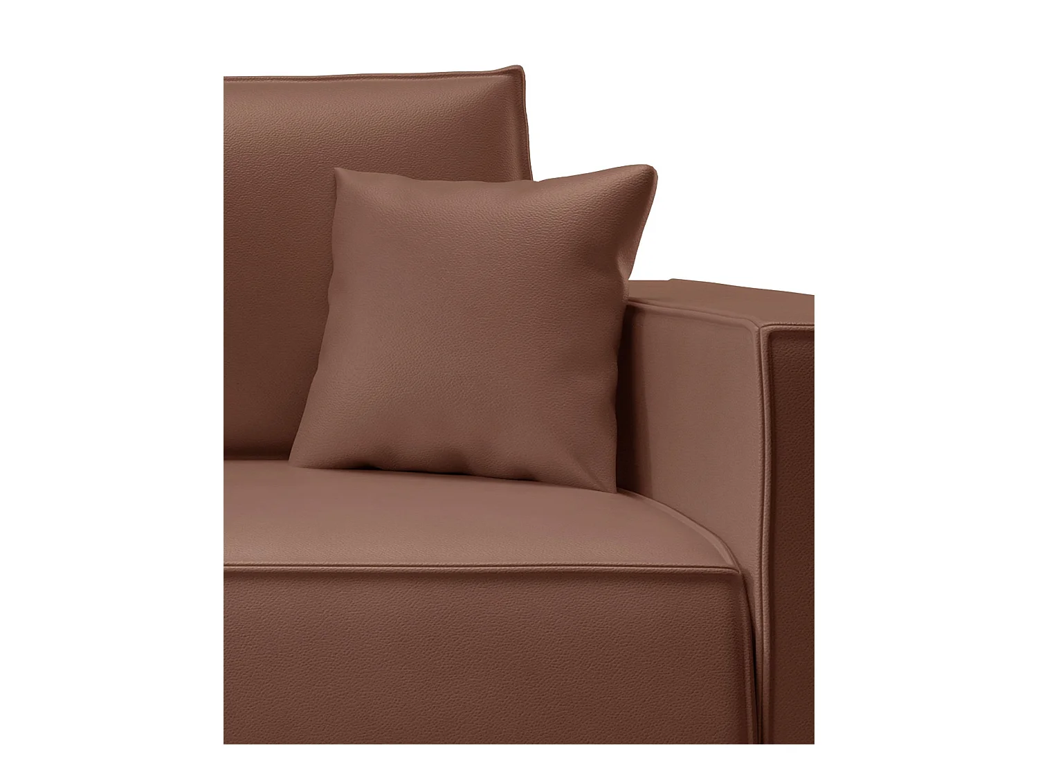 Schlafsofa 3-Sitzer – Bettkasten – Kunstleder – Braun – FARESE CUERO