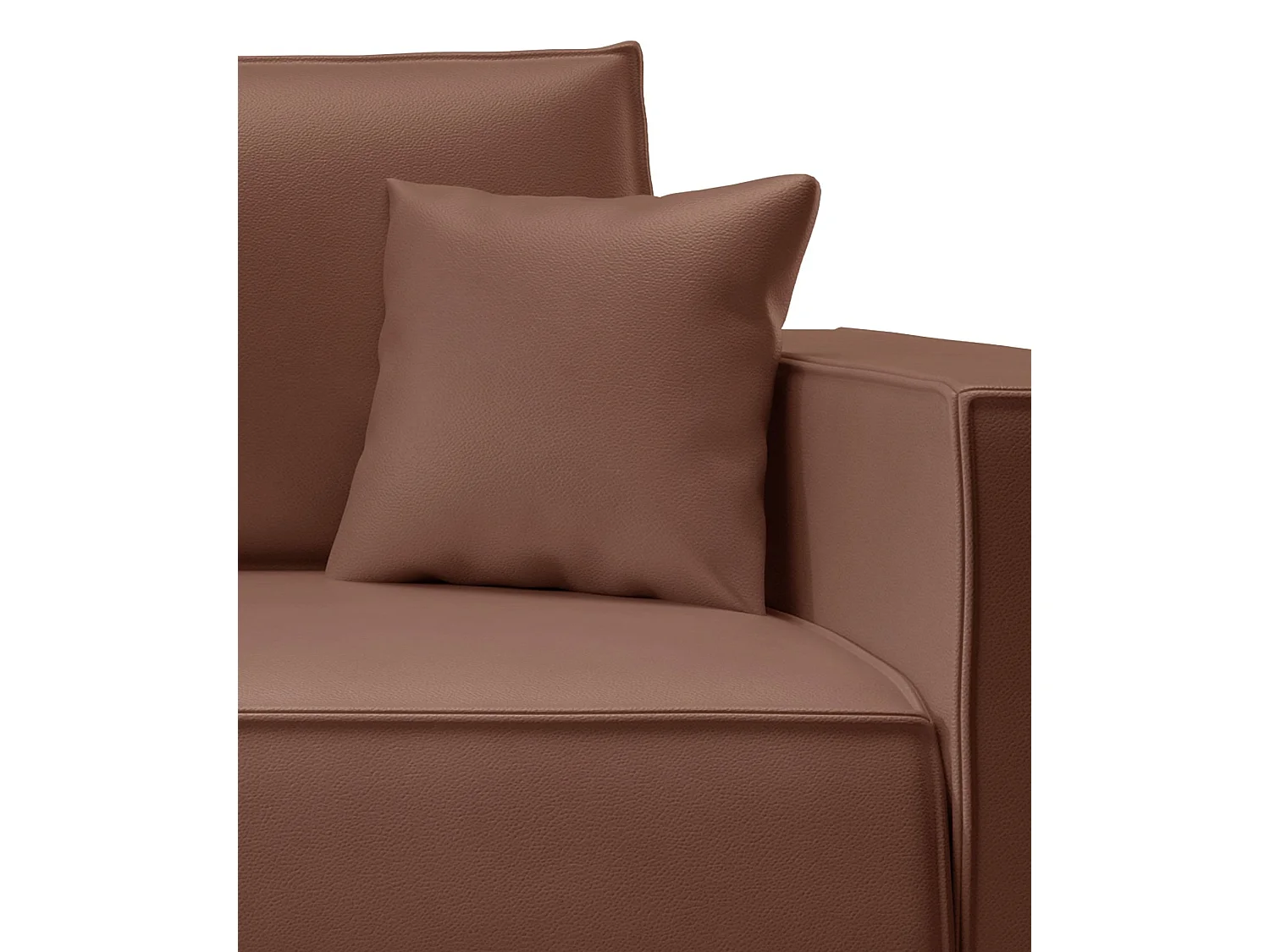 Canapé convertible 3 places – coffre – similicuir – brun – FARESE CUERO