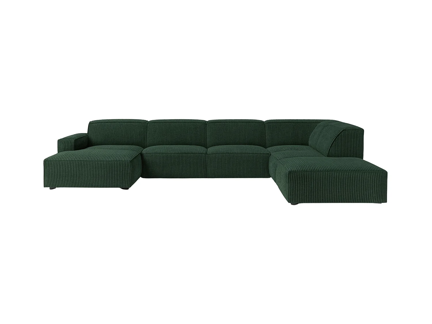Ecksofa U-Form Cursal V, Stoff Poso, Grün, Rechts
