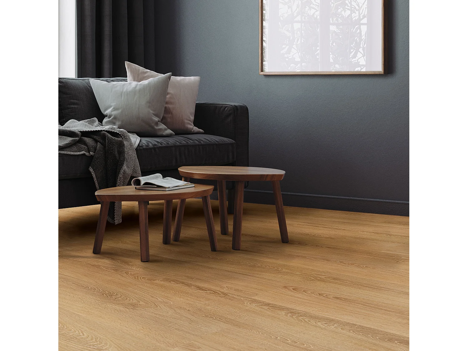 Pavimento in PVC Deluxe 122x18 cm 4,5 m² 4,2mm marrone chiaro 21 doghe laminati ad incastro vinile aspetto legno copripavimento impermeabile ML-Design