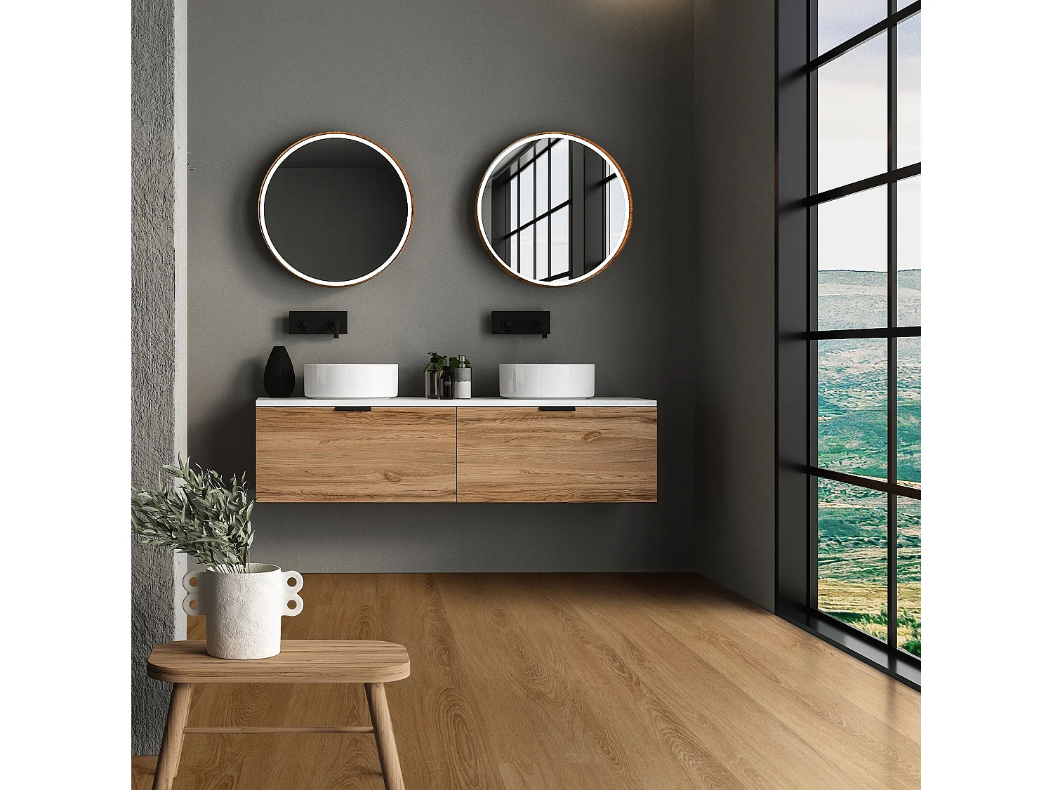 Pavimento in PVC Deluxe 122x18 cm 4,5 m² 4,2mm marrone chiaro 21 doghe laminati ad incastro vinile aspetto legno copripavimento impermeabile ML-Design