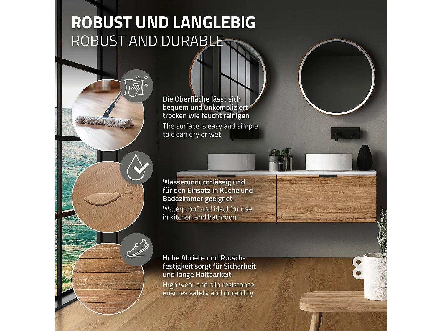 Pavimento in PVC Deluxe 122x18 cm 4,5 m² 4,2mm marrone chiaro 21 doghe laminati ad incastro vinile aspetto legno copripavimento impermeabile ML-Design