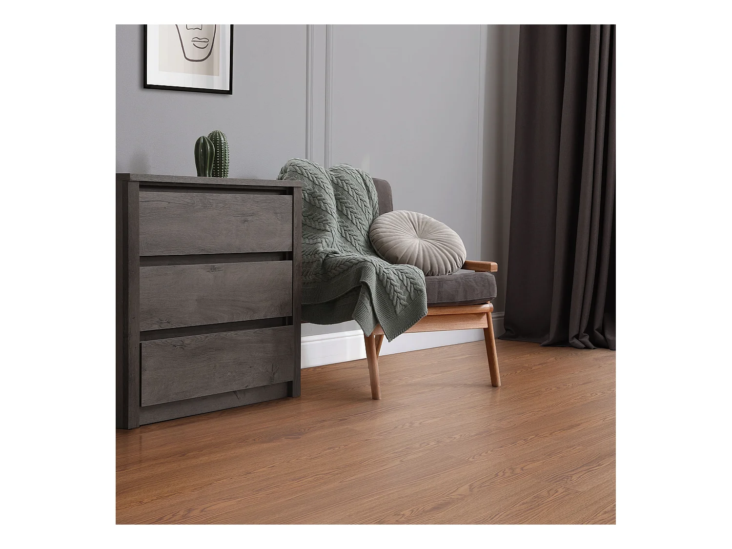 Revêtement de sol autocollant en PVC vinyle 2,23m²/16 planches 91,5 cm x 15,3 cm brun aspect chêne rouge antidérapant résistant à l'eau l'abrasion