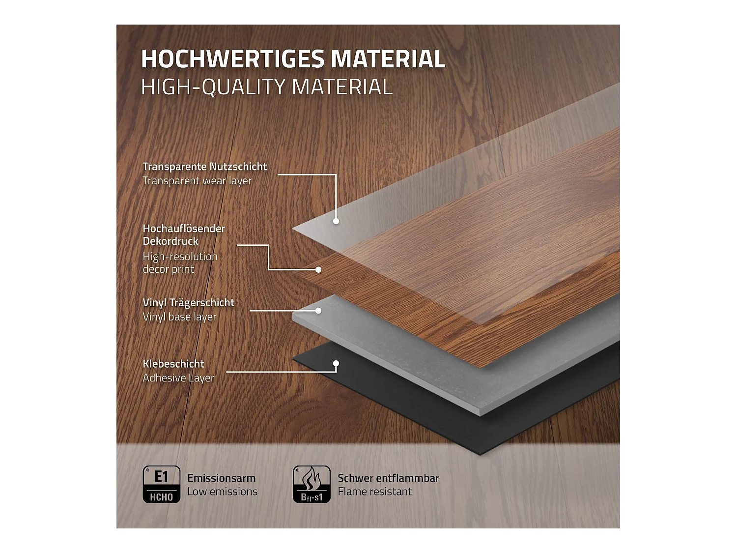 Revêtement de sol autocollant en PVC vinyle 2,23m²/16 planches 91,5 cm x 15,3 cm brun aspect chêne rouge antidérapant résistant à l'eau l'abrasion