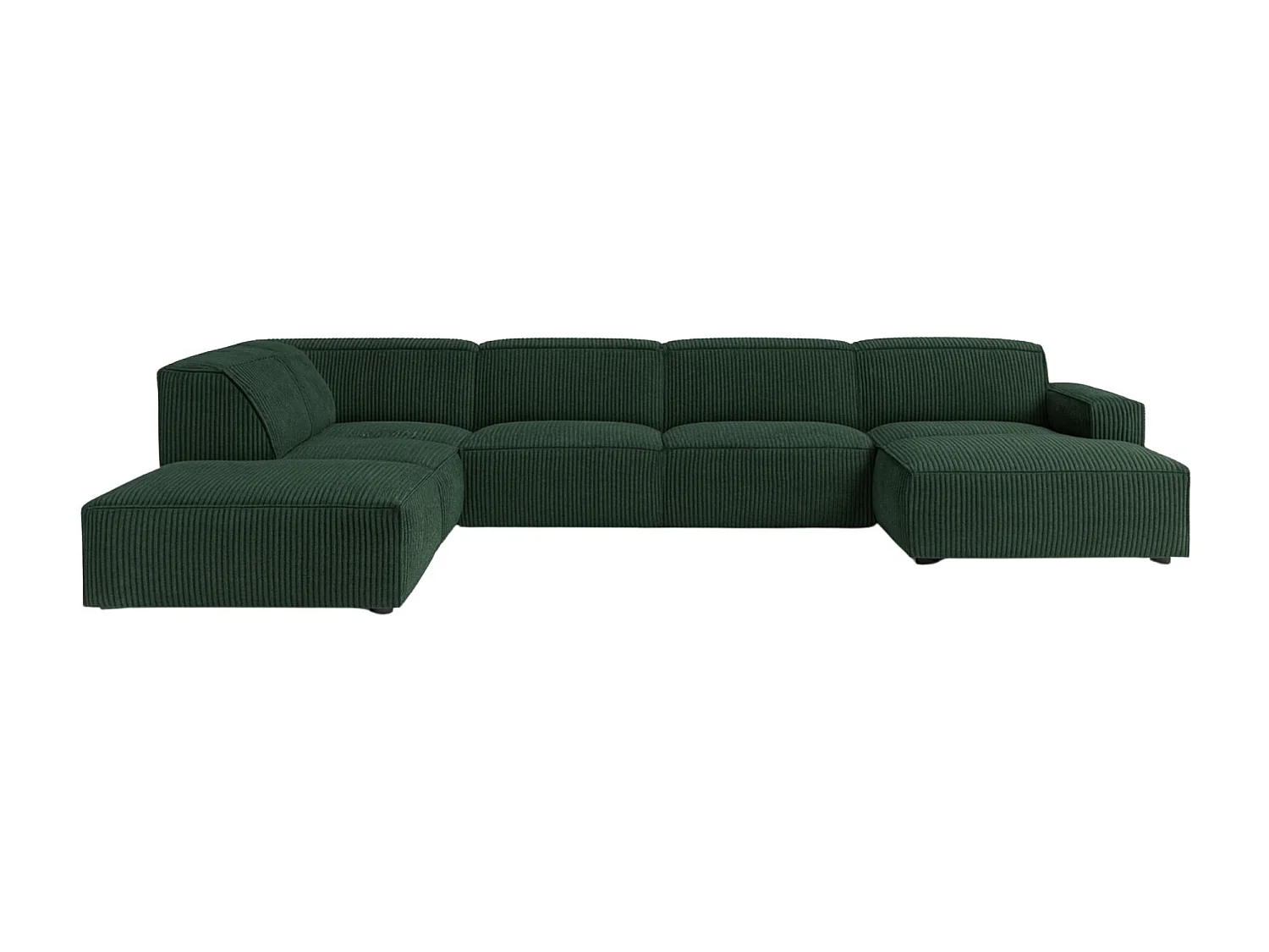 Canapé d'angle en U Cursal V, tissu Poso, vert, gauche