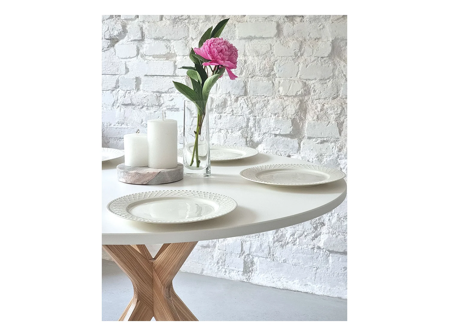 Mesa de comedor redonda 100cm Jubi Bold Gris Hormigón