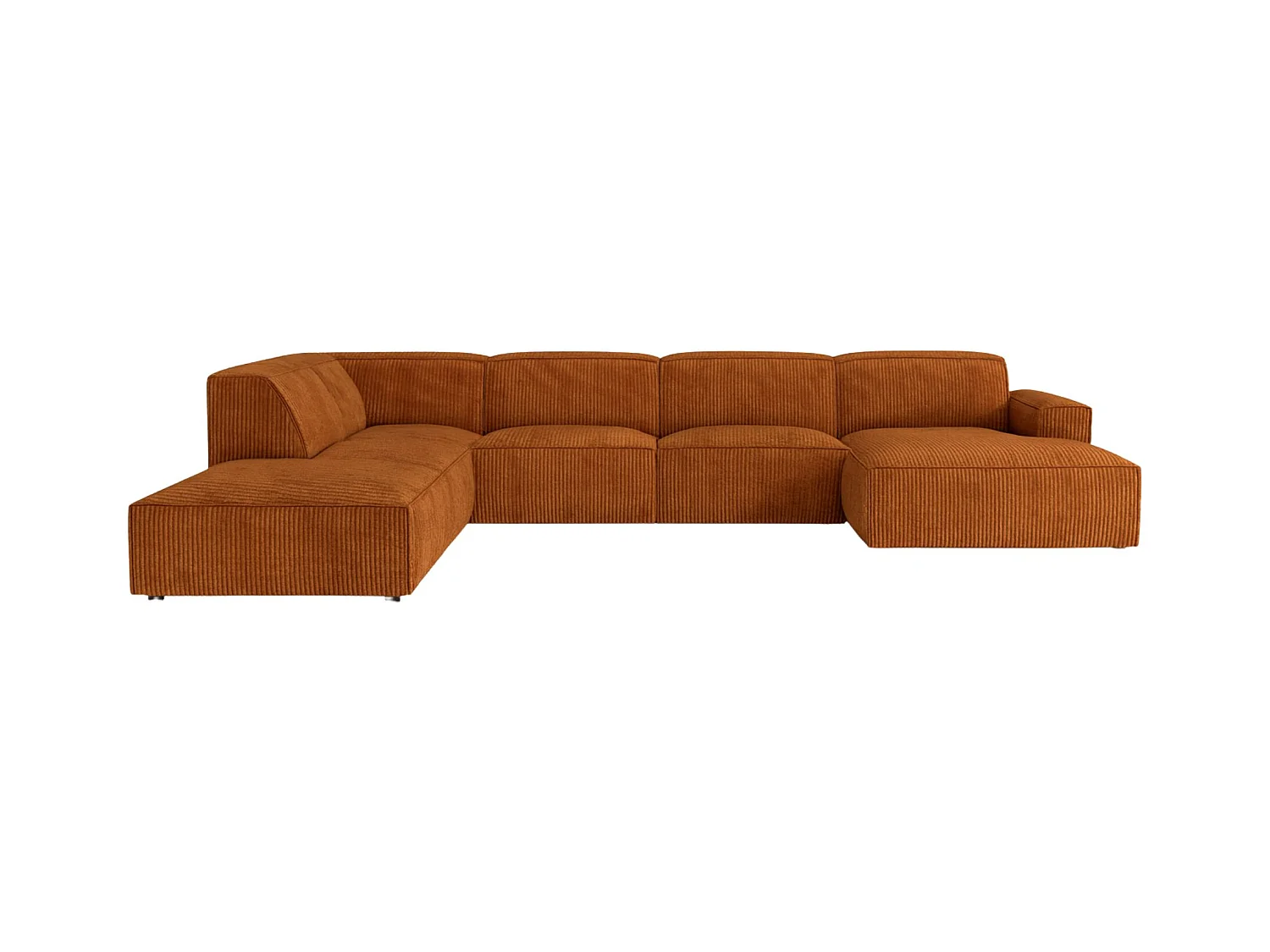 Ecksofa U-Form Cursal V, Stoff Poso, Kupfer, Links