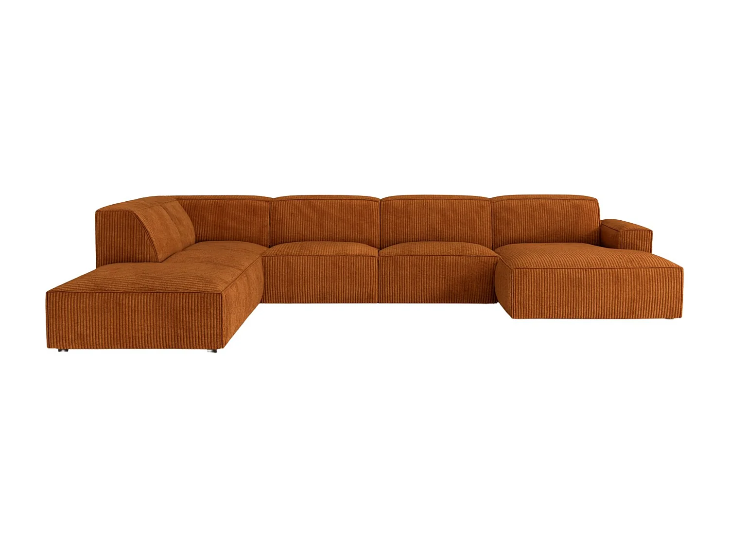 Ecksofa U-Form Cursal V, Stoff Poso, Kupfer, Links