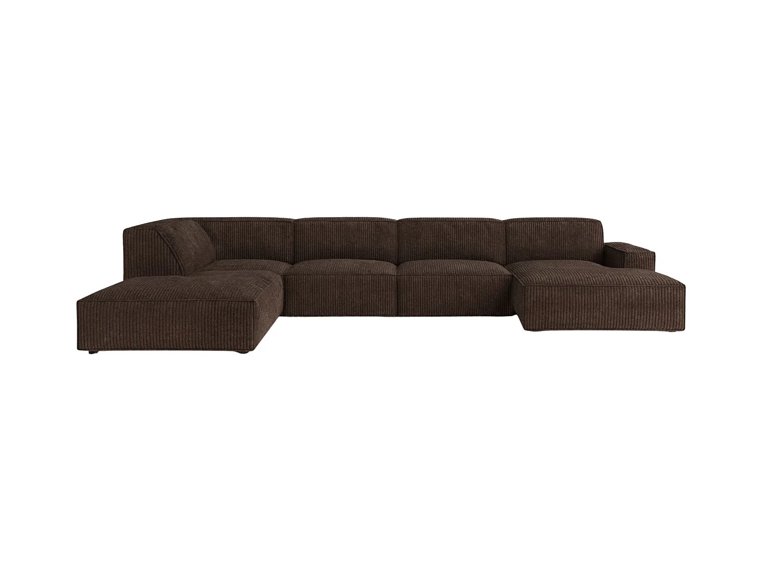 Ecksofa U-Form Cursal V, Stoff Poso, Braun, Links