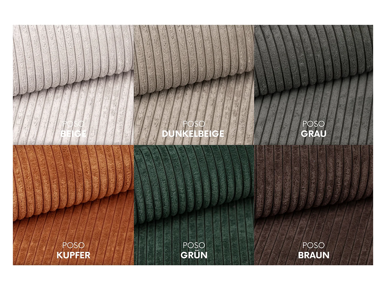 Ecksofa U-Form Cursal V, Stoff Poso, Braun, Links