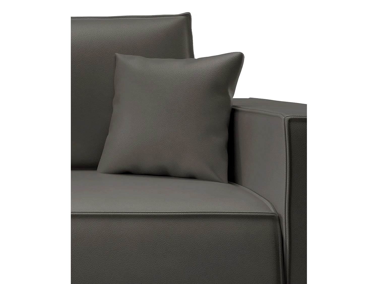 Canapé convertible 3 places – coffre – similicuir – gris foncé – FARESE CUERO