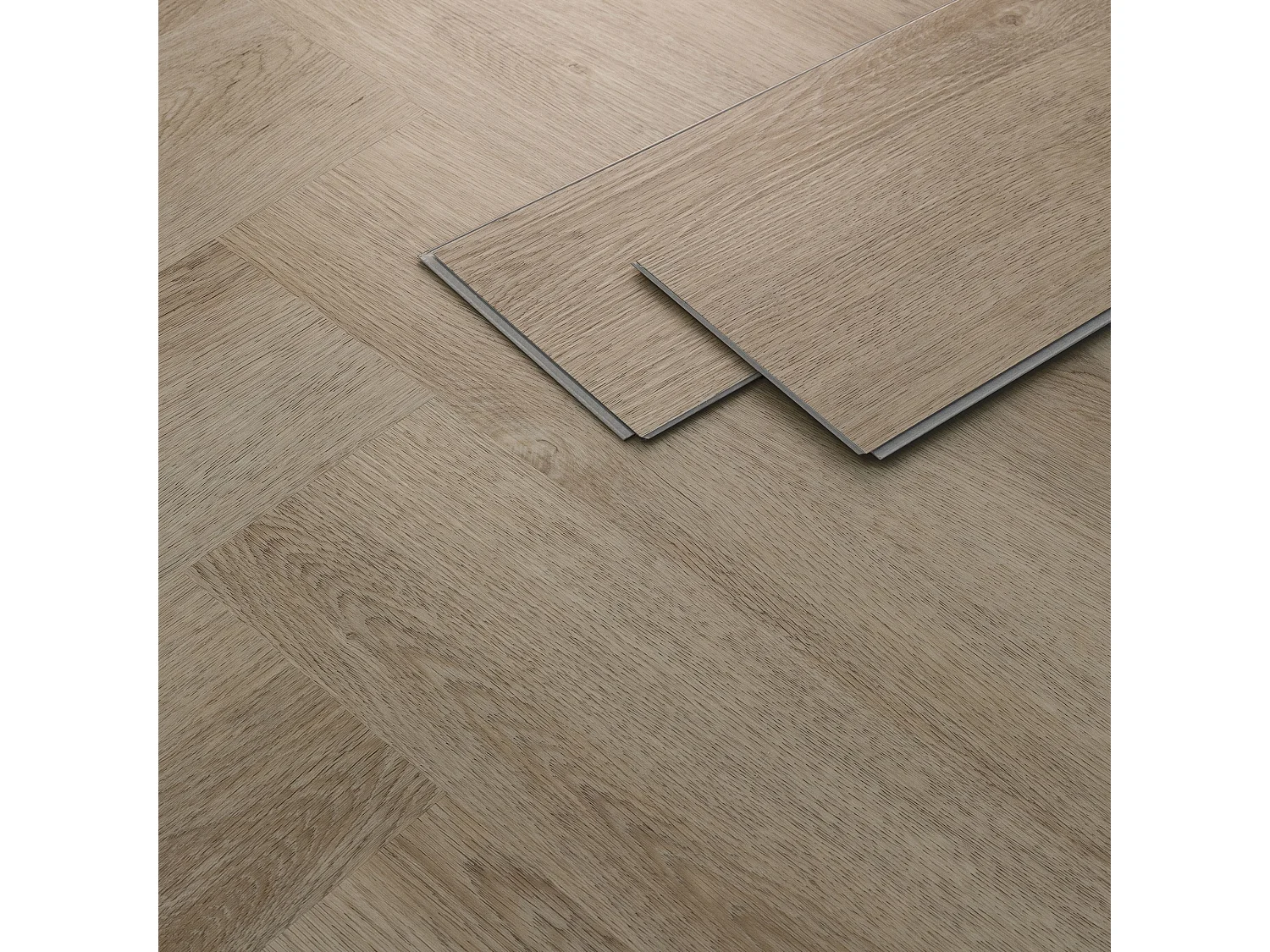 Revêtement de sol clipsable en vinyle 61cmx12,8cmx4,2mm 7,8m²/100 planches chêne chevron marron foncé imitation parquet pvc étanche classe charge 34