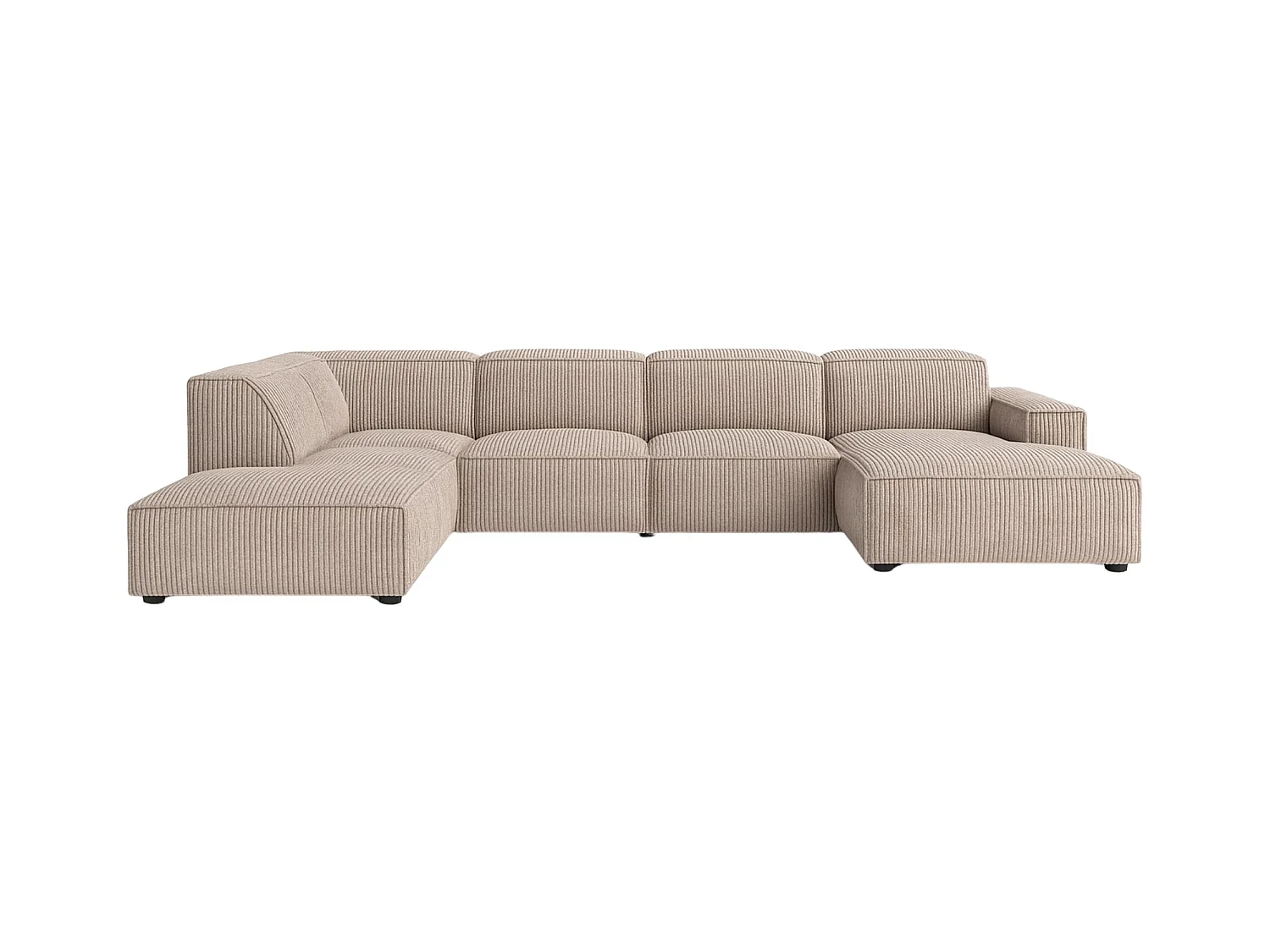 Ecksofa U-Form Cursal V, Stoff Poso, Beige, Links