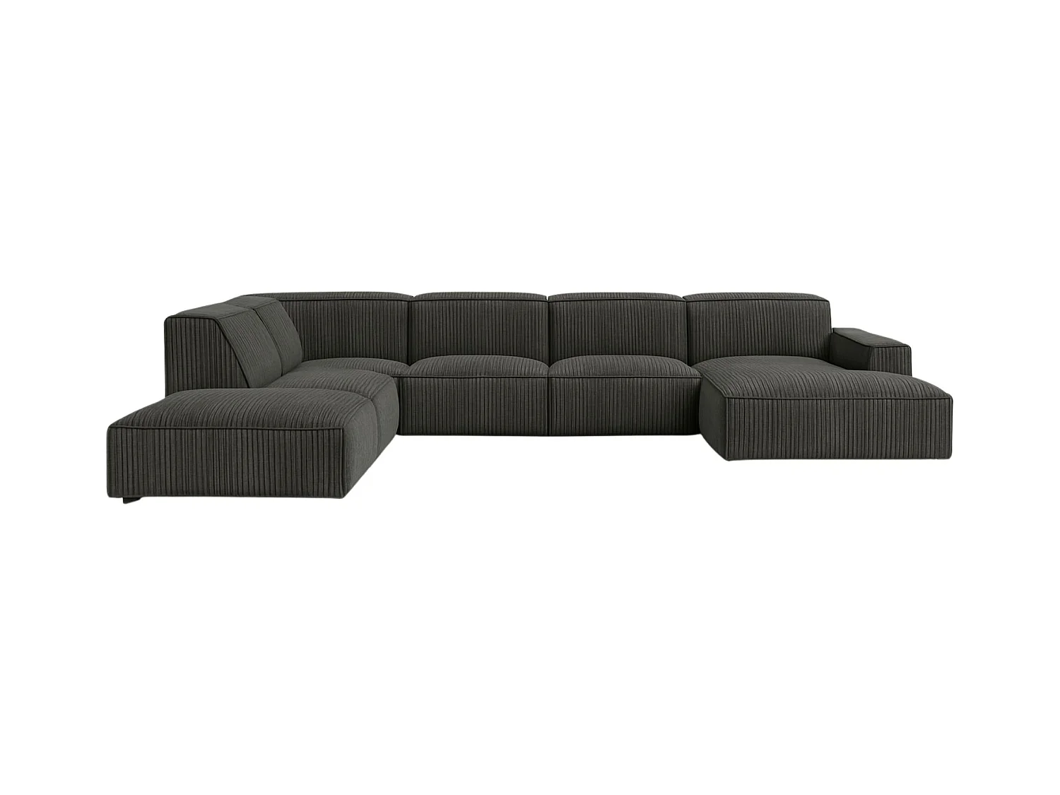 Ecksofa U-Form Cursal V, Stoff Poso, Grau, Links
