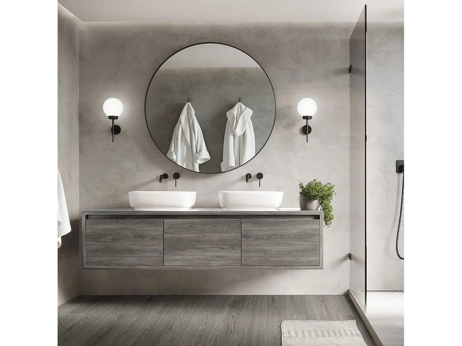 Pavimento in PVC 91,5x15,3 cm 6,69 m² rovere grigio 48 pezzi vinile laminati pavimenti autoadesivi effetto legno copripavimento impermeabile ML-Design