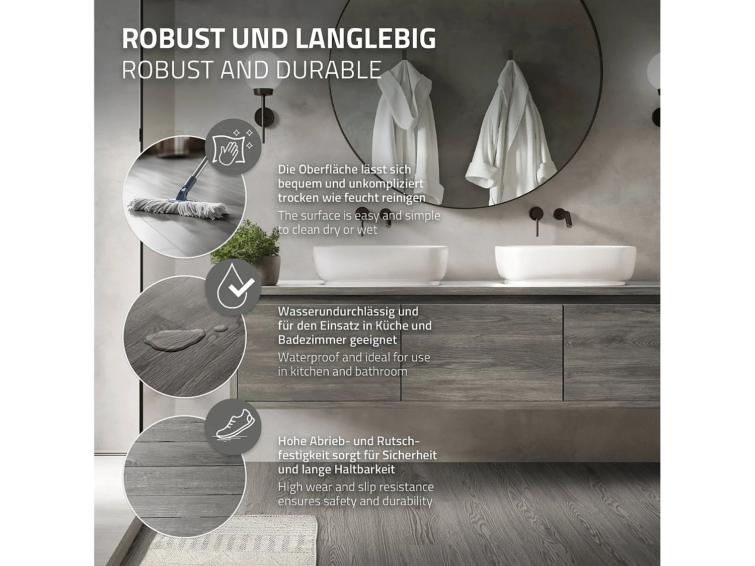 Pavimento in PVC 91,5x15,3 cm 6,69 m² rovere grigio 48 pezzi vinile laminati pavimenti autoadesivi effetto legno copripavimento impermeabile ML-Design