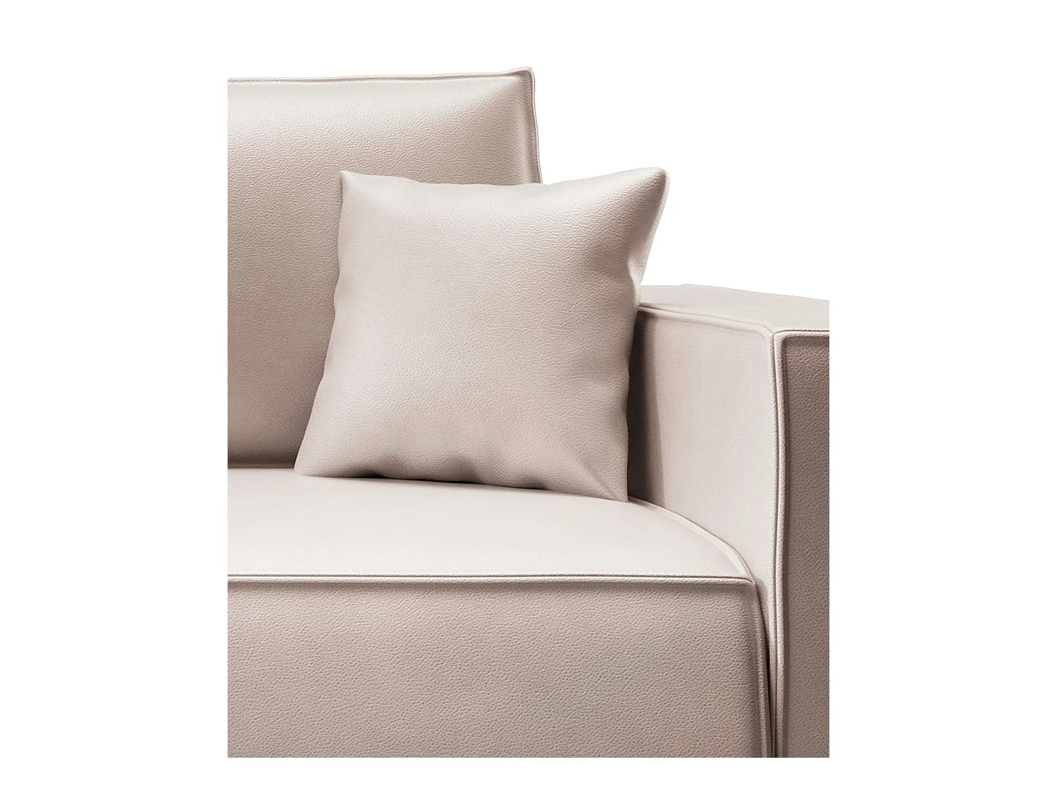 Schlafsofa 3-Sitzer – Bettkasten – Kunstleder – Beige – FARESE CUERO