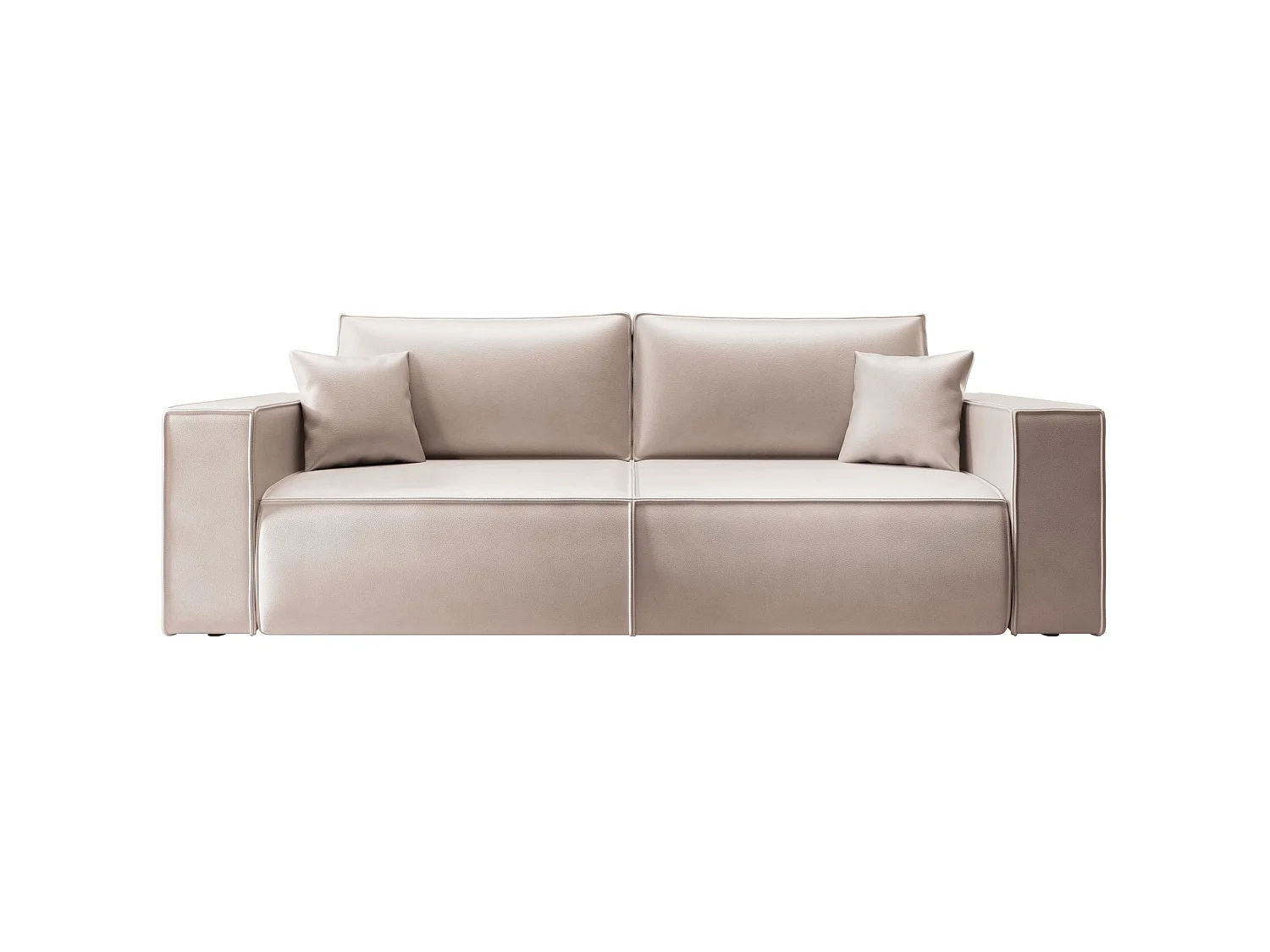Slaapbank 3-zits – opbergruimte – kunstleer – beige – FARESE CUERO