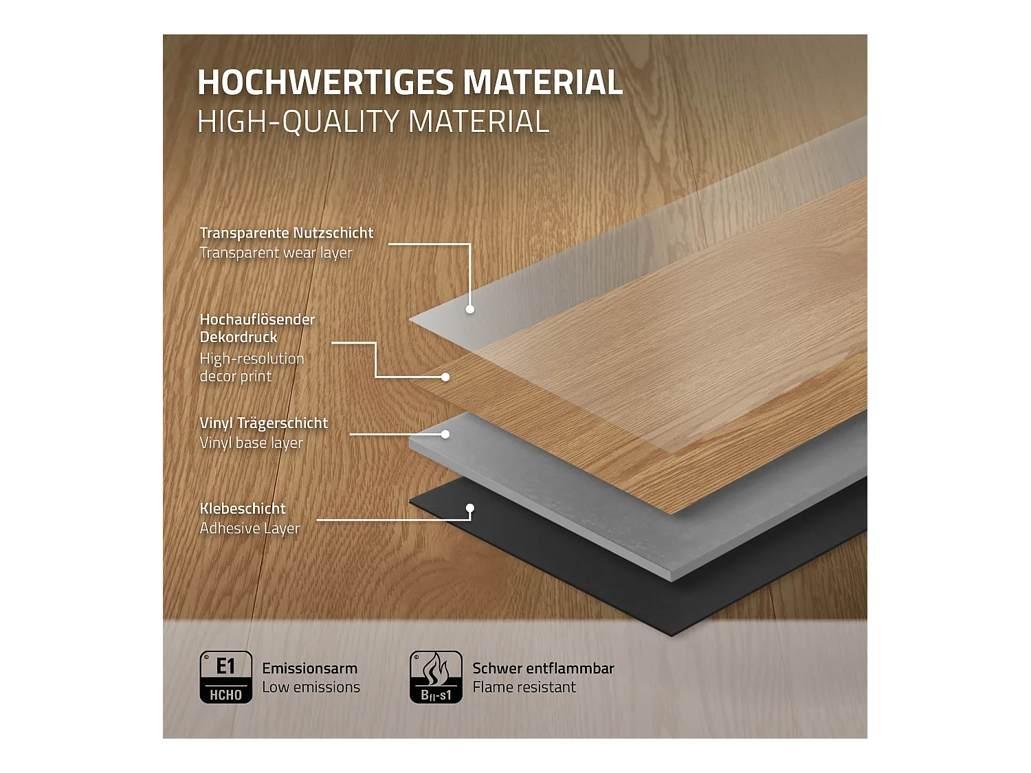 Revêtement de sol autocollant en PVC vinyle 8,92m²/64 planches 91,5cm x 15,3cm marron aspect chêne sundance antidérapant résistant à l'eau l'abrasion