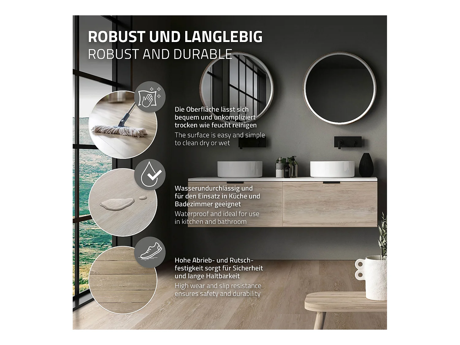 ML-Design Suelo vinílico de PVC 4,62m² color marrón afterglow 21x planchas sistema de click 122x18 cm láminas grosor 4,2mm efecto madera impermeable