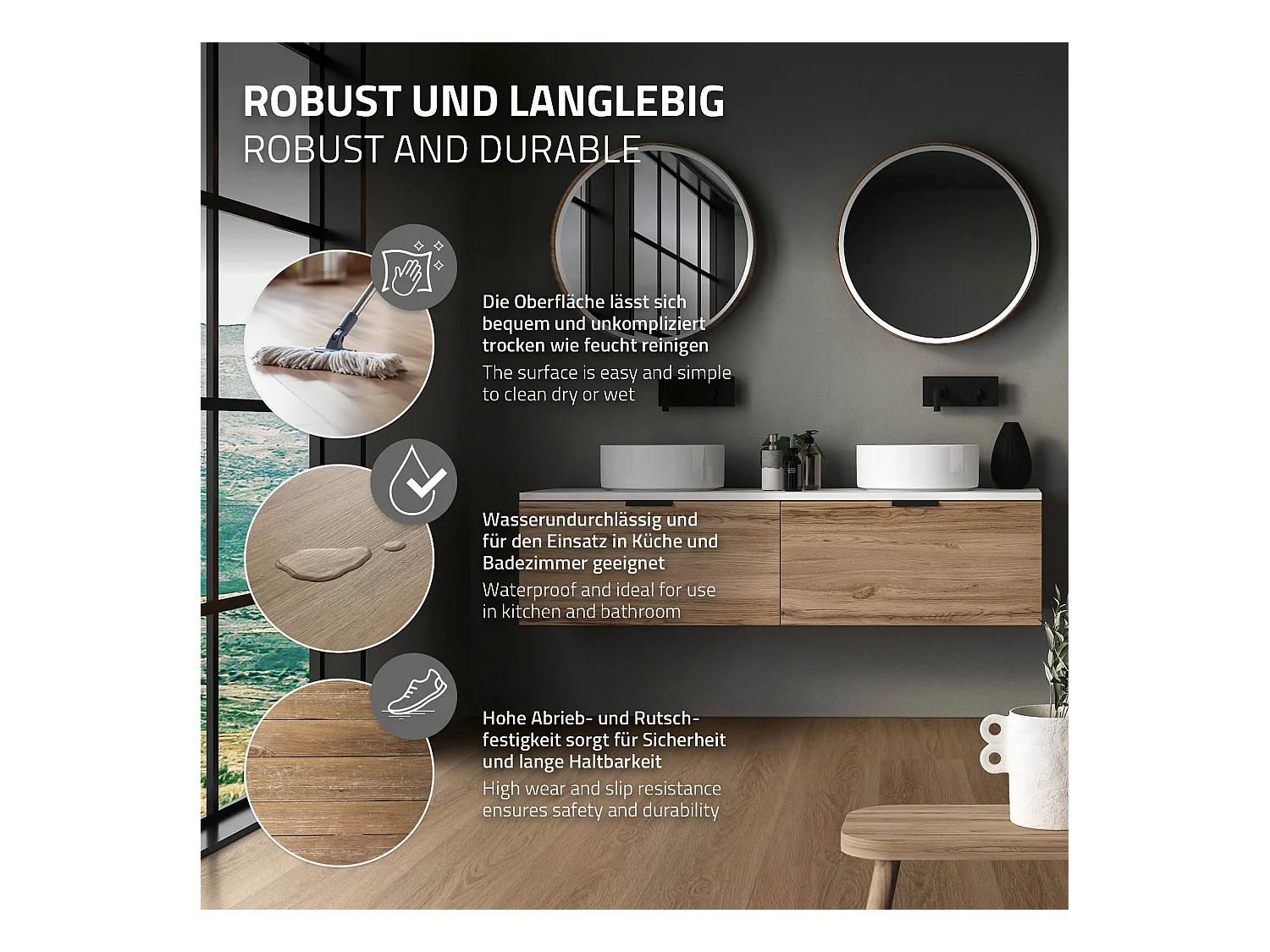 ML-Design Suelo vinílico de PVC 6,16m² color roble golden hour 28x planchas sistema de click 122x18 cm láminas grosor 4,2mm efecto madera impermeabl