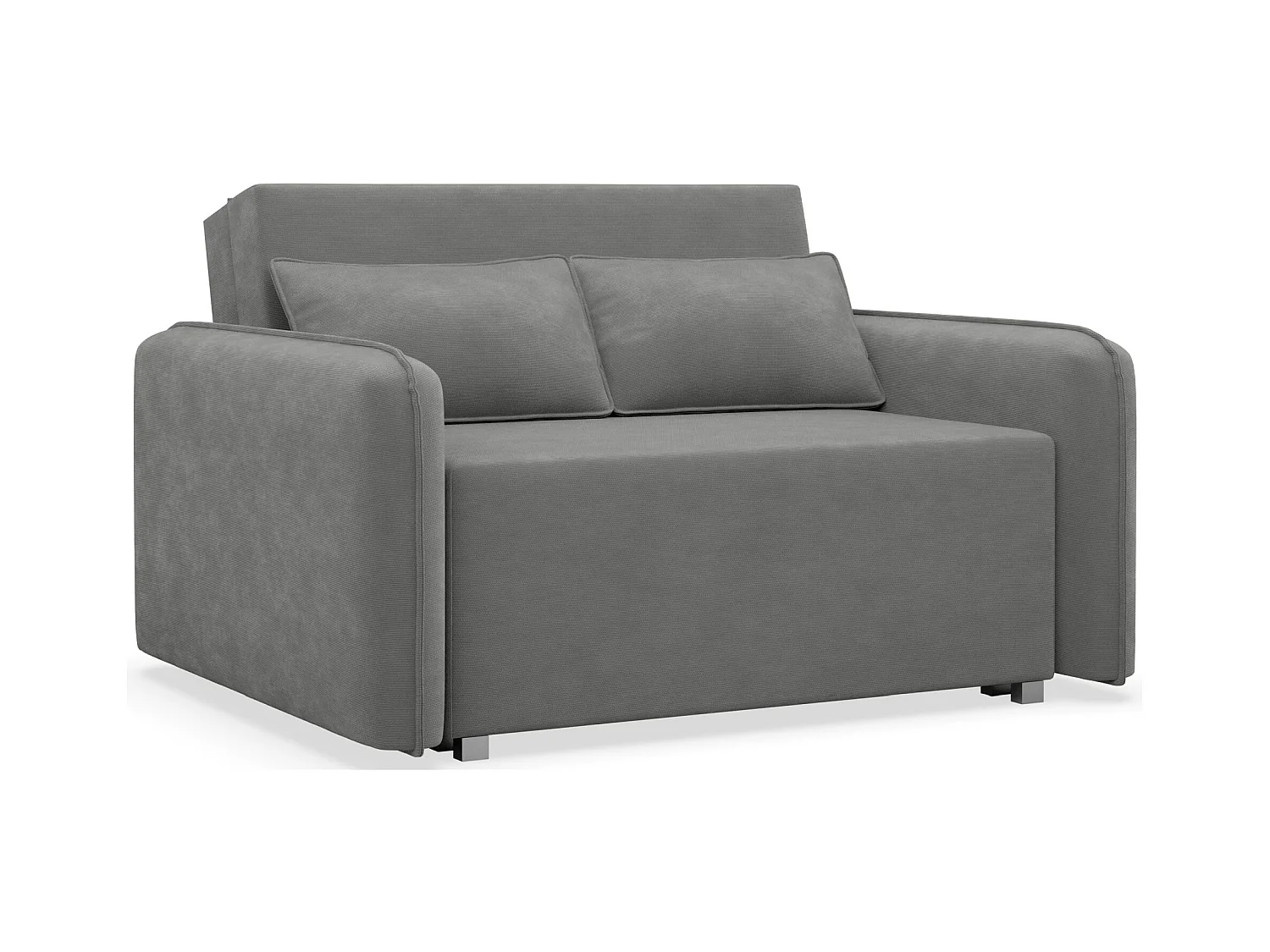 Canapé convertible 2 places – coffre – chenille hydrophobe – gris foncé – DUELIA