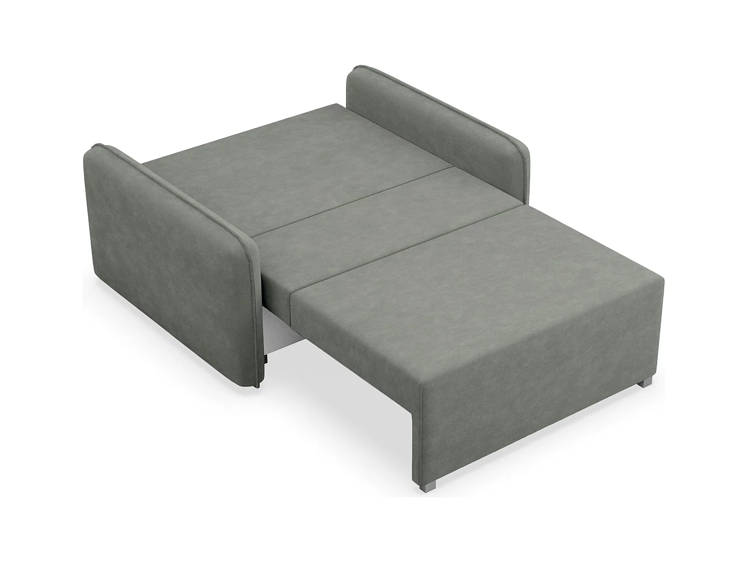 Canapé convertible 2 places – coffre – chenille hydrophobe – gris foncé – DUELIA