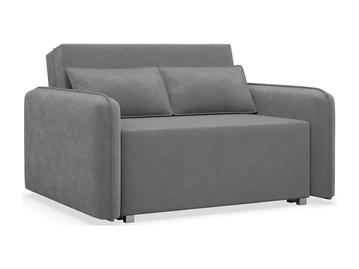 Schlafsofa 2-Sitzer – Bettkasten – Chenille hydrophob – Dunkelgrau – DUELIA