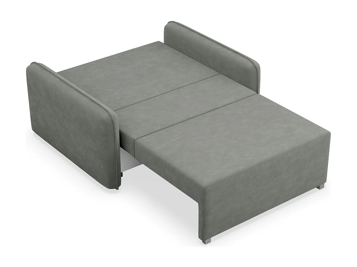 Schlafsofa 2-Sitzer – Bettkasten – Chenille hydrophob – Dunkelgrau – DUELIA