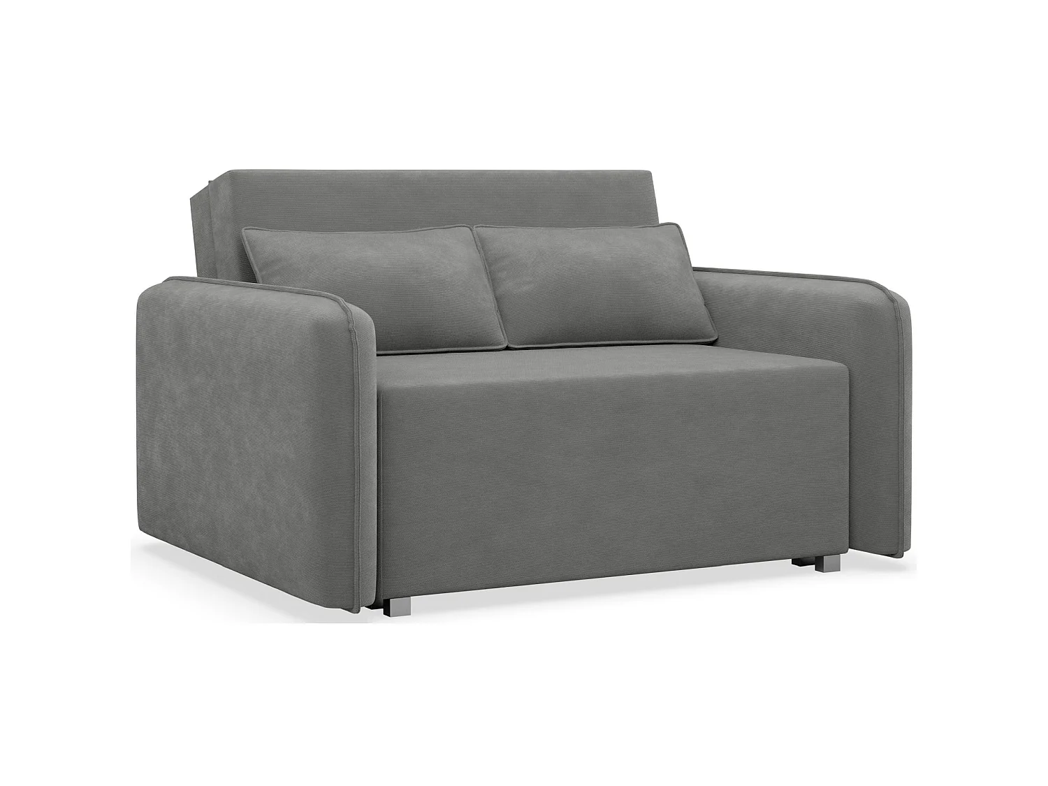 Canapé convertible 2 places – coffre – chenille hydrophobe – gris foncé – DUELIA