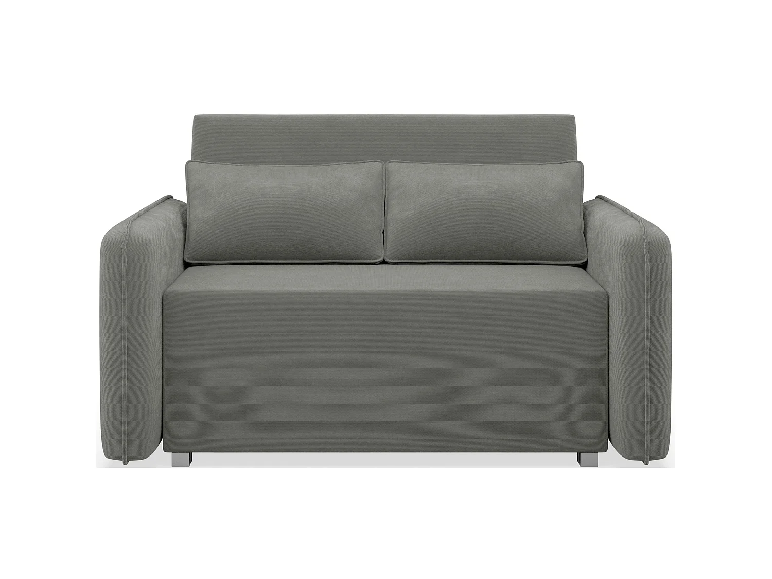 Canapé convertible 2 places – coffre – chenille hydrophobe – gris foncé – DUELIA