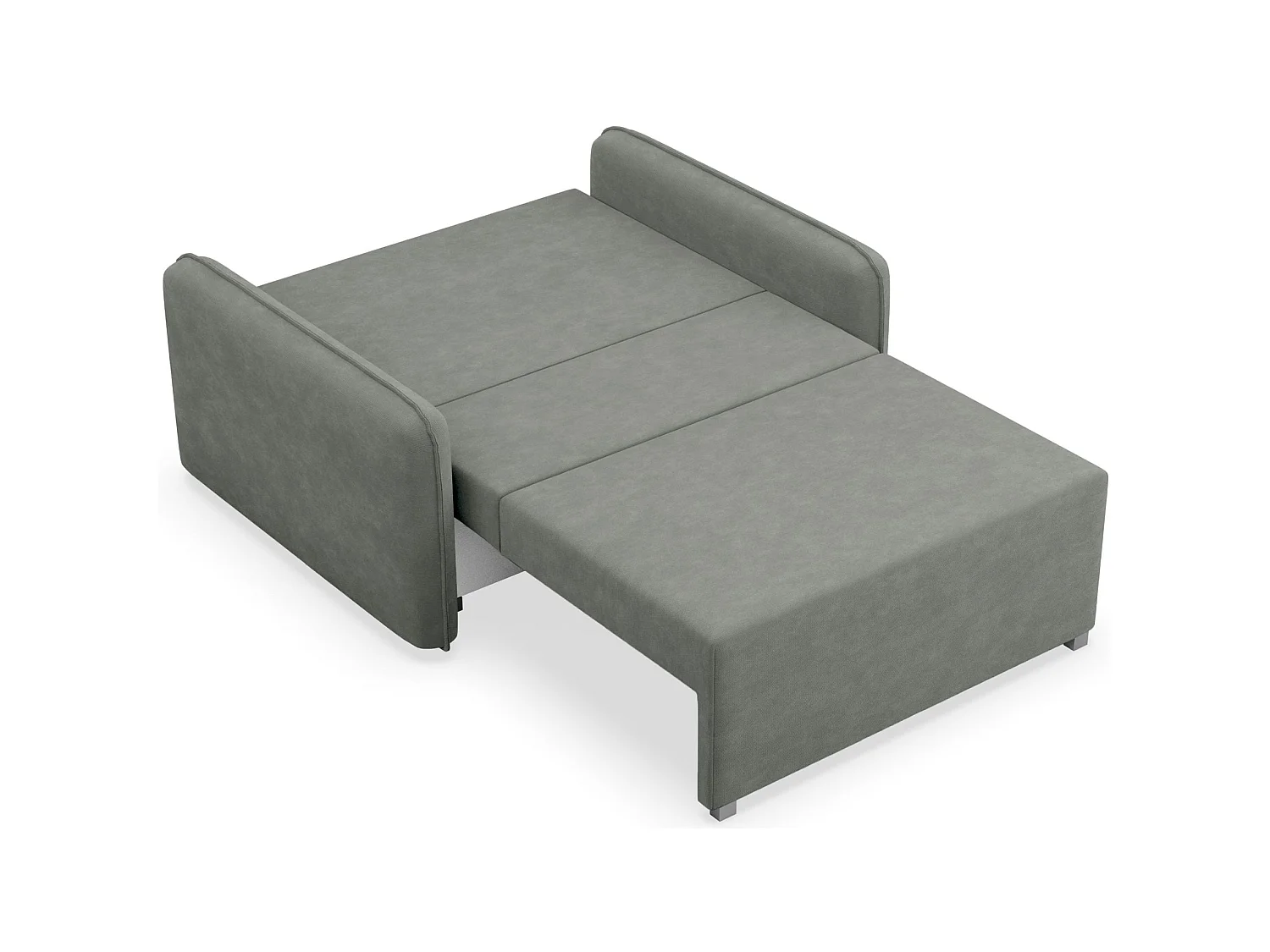 Canapé convertible 2 places – coffre – chenille hydrophobe – gris foncé – DUELIA