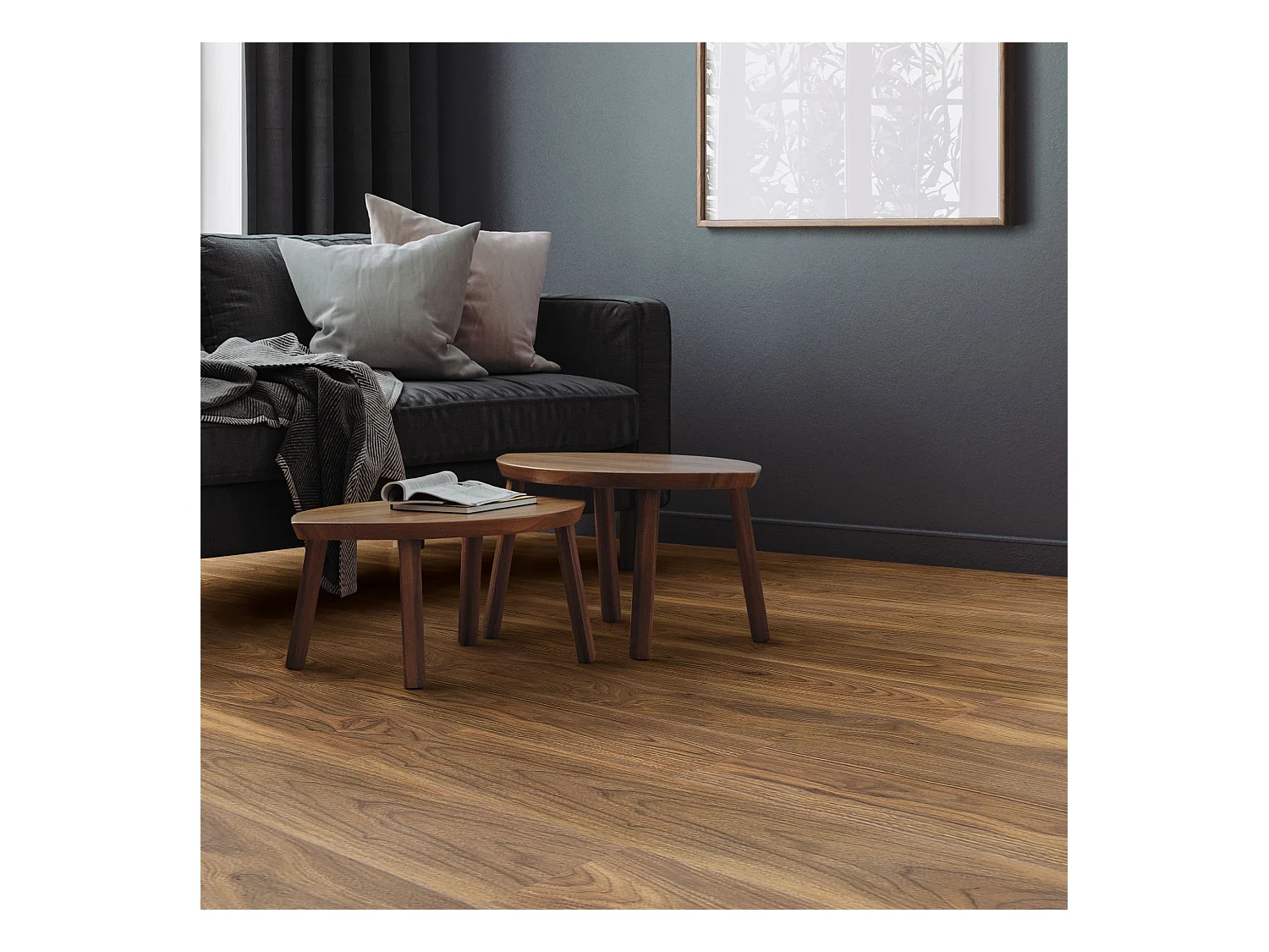 Revêtement de sol clipsable en vinyle 122cm x 18cm x 4,2mm 6,16m²/28 planches marron chêne aspect bois imitation parquet pvc étanche classe charge 34