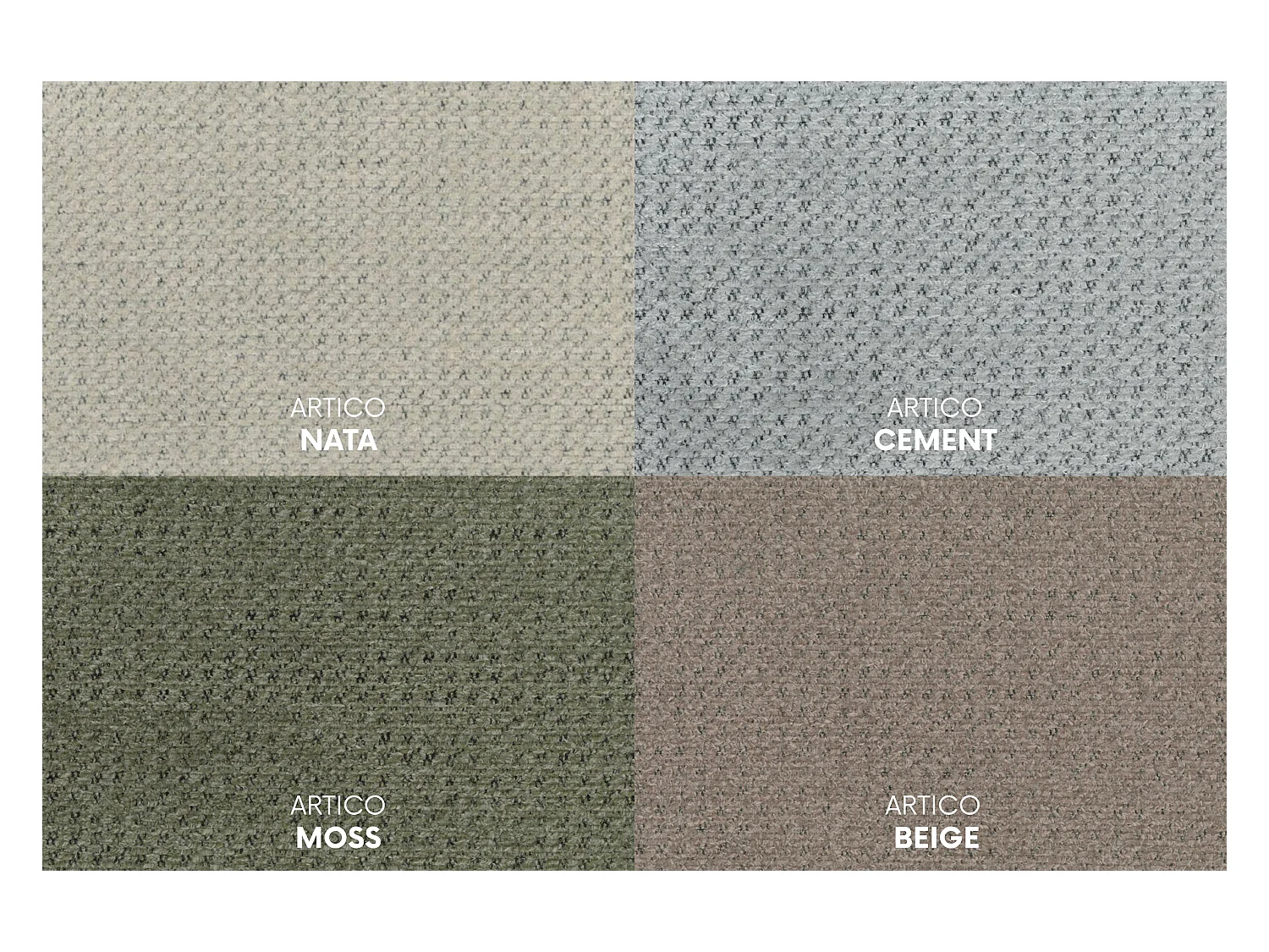 Ecksofa L-Form + Hocker Cursal, Stoff Artico, Cement, Rechts