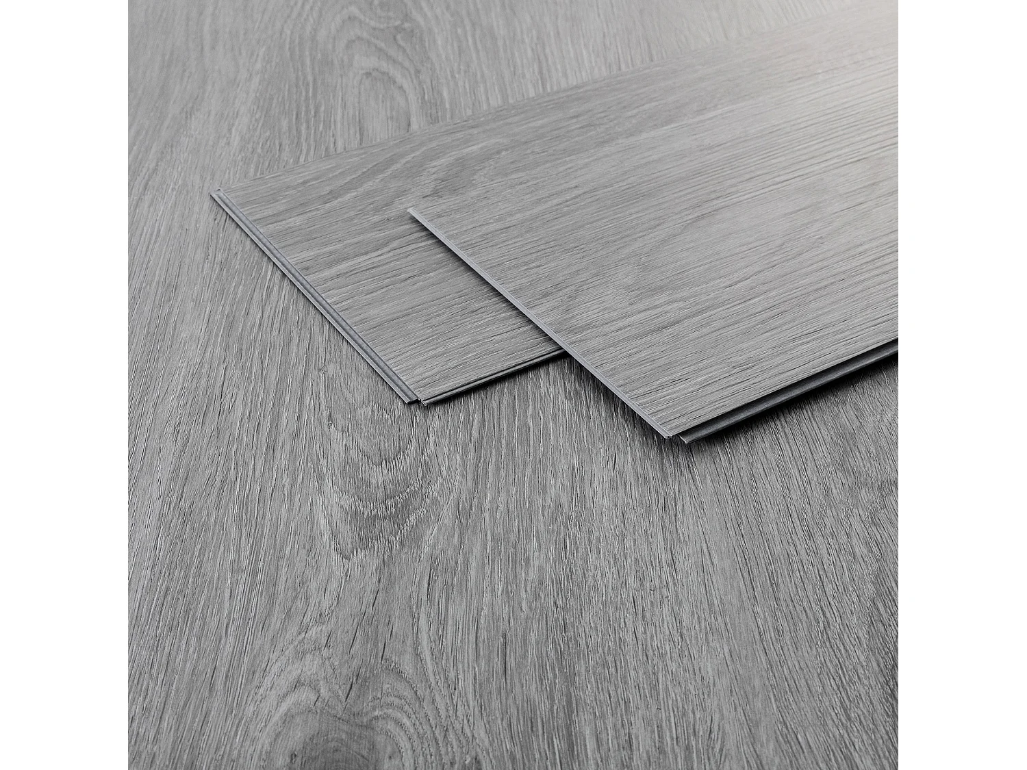 Pavimento in PVC Deluxe 122x18cm 7,7m² grigio 35 doghe ad incastro vinile rivestimento aspetto legno antiscivolo copripavimento impermeabile ML-Design