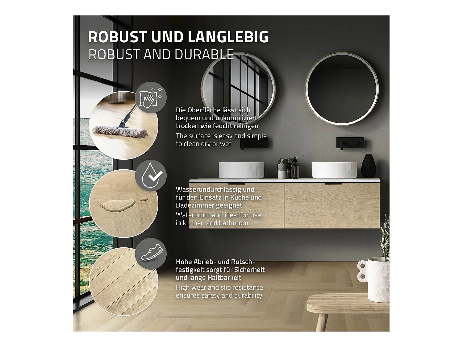 ML-Design Suelo vinílico de PVC 1.56m² marrón roble natural 20x planchas sistema de click 61x12,8cm láminas grosor 4,2mm efecto madera impermeabl