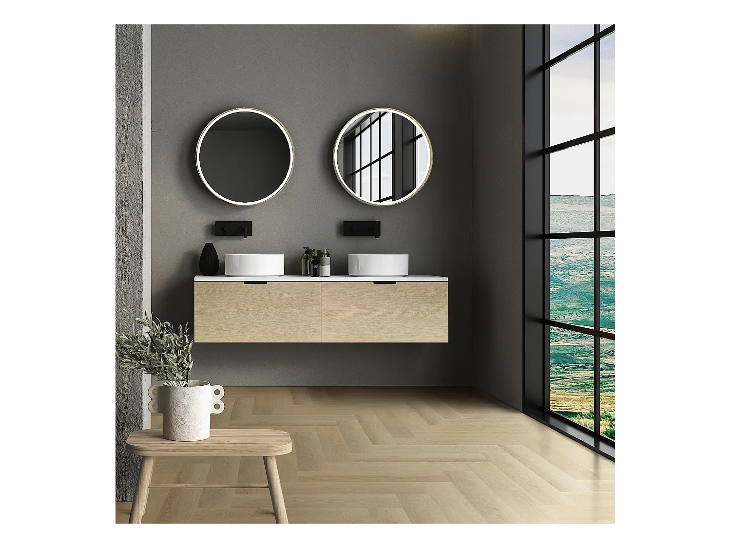 ML-Design Suelo vinílico de PVC 3.12m² color marrón roble natural 40 planchas sistema de click 61x12,8cm láminas grosor 4,2mm efecto madera