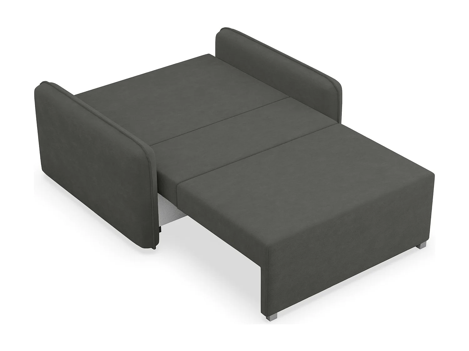 Canapé convertible 2 places – coffre – chenille hydrophobe – gris graphite – DUELIA