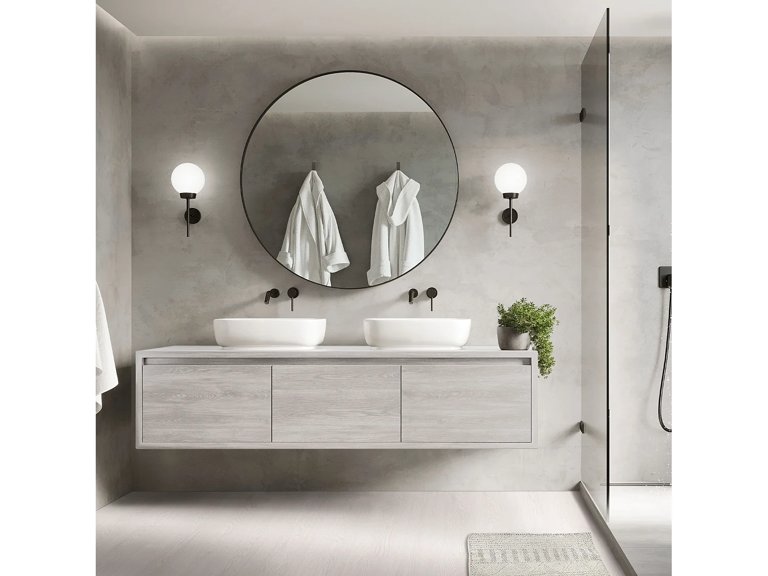 Revêtement de sol autocollant en PVC vinyle 6,69m²/48 planches 91,5 cm x 15,3 cm blanc aspect chêne antidérapant résistant à l'eau l'abrasion