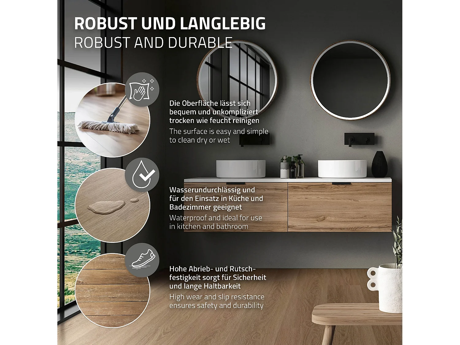 Pavimento in PVC Deluxe 122x18cm 4,62m² marrone rovere golden hour 21 doghe ad incastro in vinile aspetto legno copripavimento impermeabile ML-Design