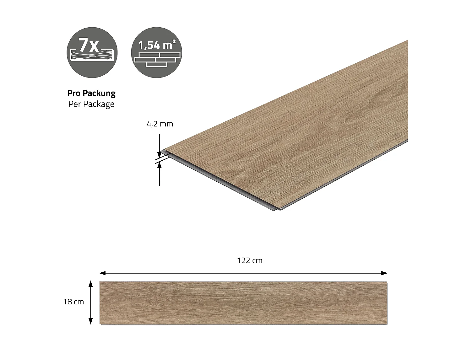 Pavimento in PVC Deluxe 122x18cm 4,62m² marrone rovere golden hour 21 doghe ad incastro in vinile aspetto legno copripavimento impermeabile ML-Design