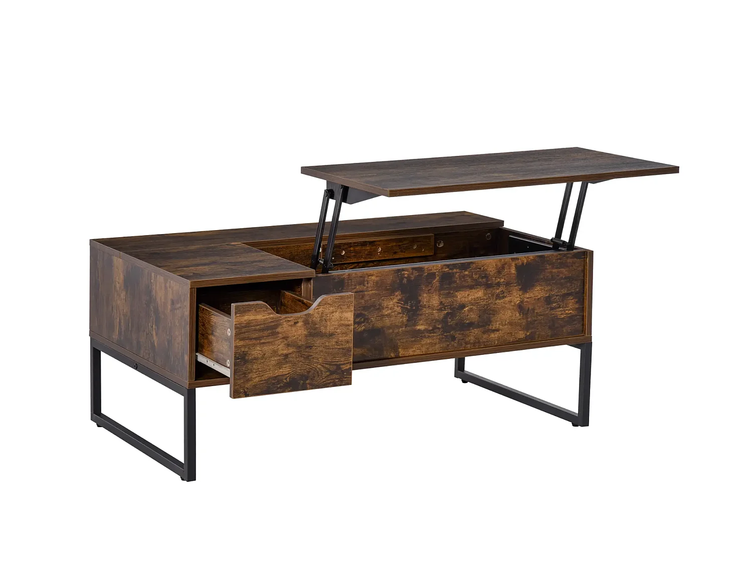 Couchtisch,Sofatisch Wohnzimmertisch Kaffeetisch mit Höhenverstellbarer 100 x 60 x 44 cm