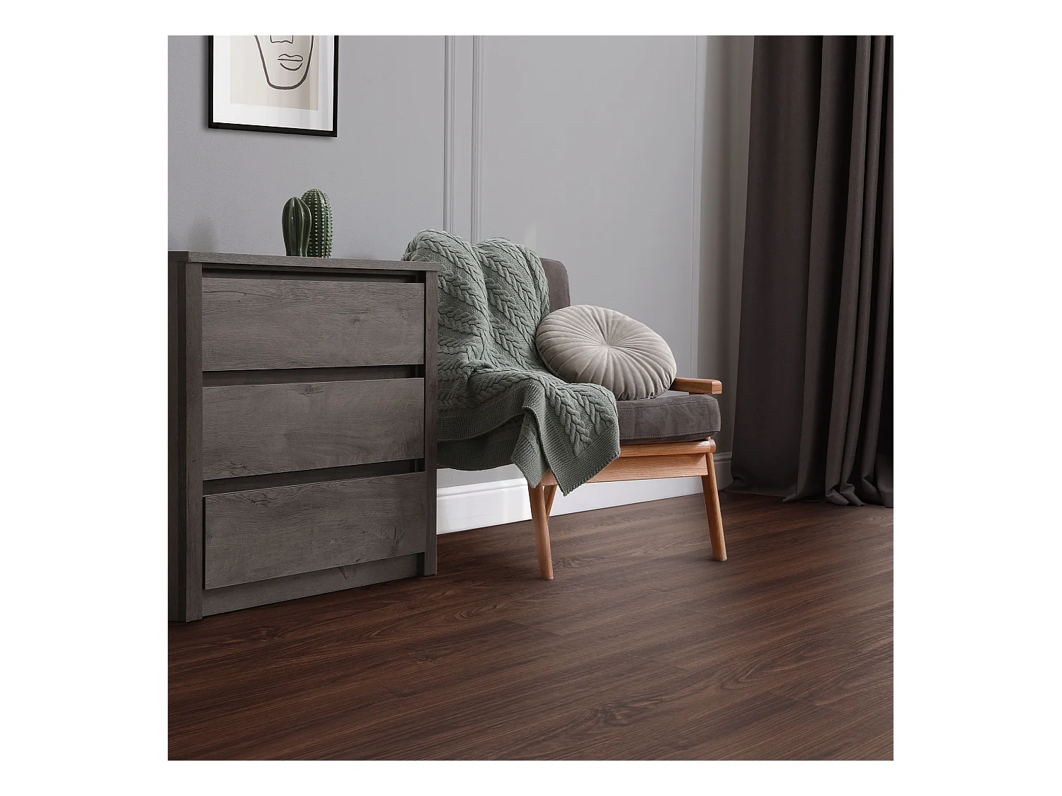 ML-Design Suelo vinílico de PVC 4,46m² color nogal marrón rojizo 32x planchas autoadhesivas 91,5x15,3cm láminas grosor 2 mm efecto madera antideslizan