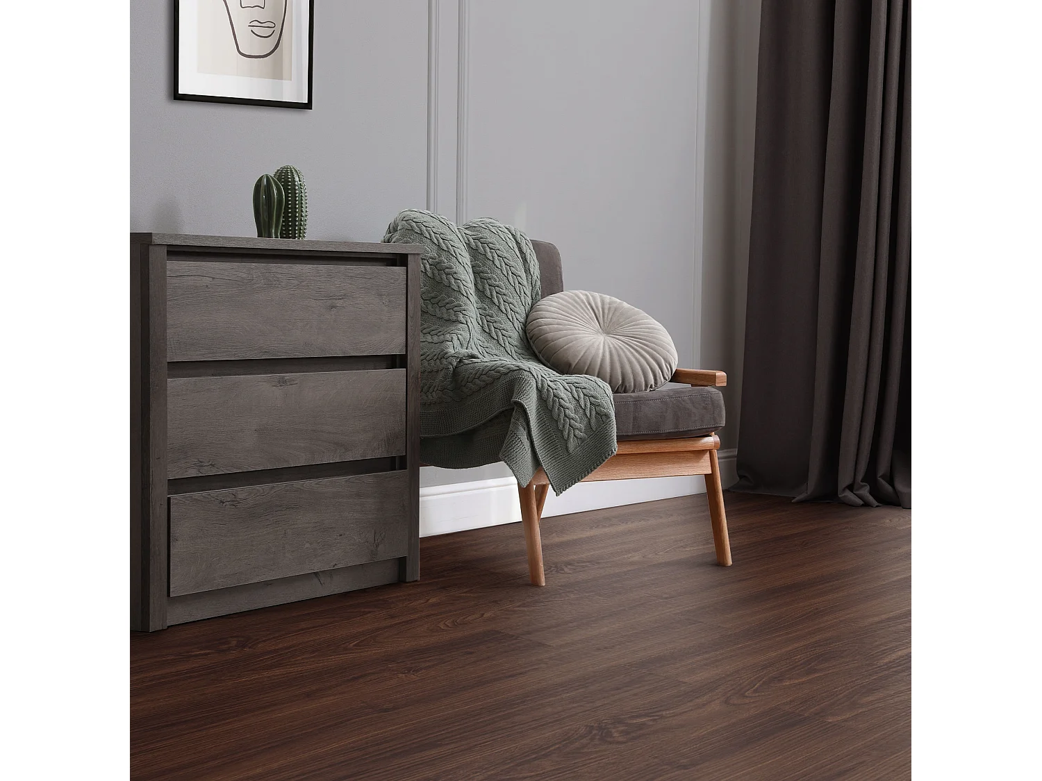 ML-Design Suelo vinílico de PVC 2,23m² color nogal marrón rojizo 16 planchas autoadhesivas 91,5x15,3cm láminas grosor 2mm efecto madera antideslizante