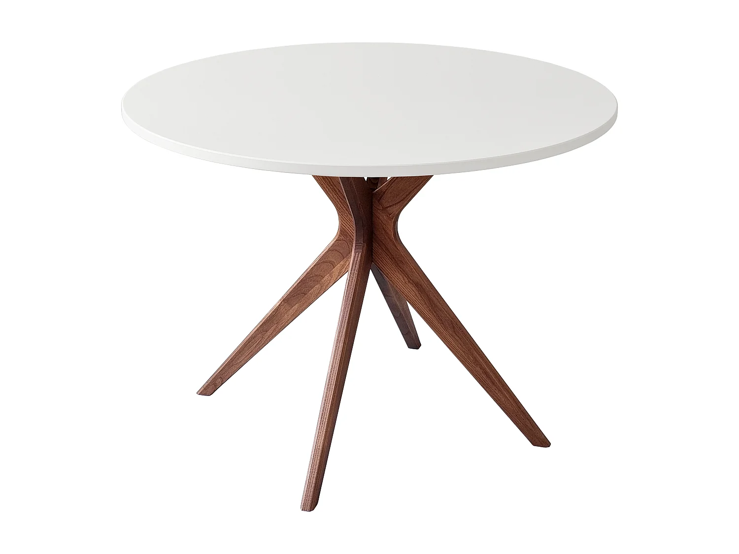 Table à manger ronde 100cm Jubi Bold Blanc Chêne