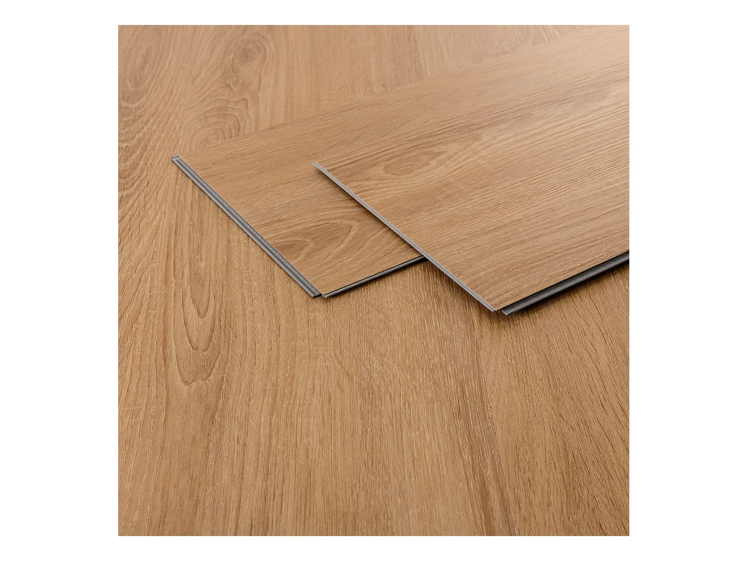 Revêtement de sol clipsable en vinyle 122cm x 18cm x 4,2mm 3,08m²/14 planches marron clair chêne sable imitation parquet pvc étanche classe charge 34