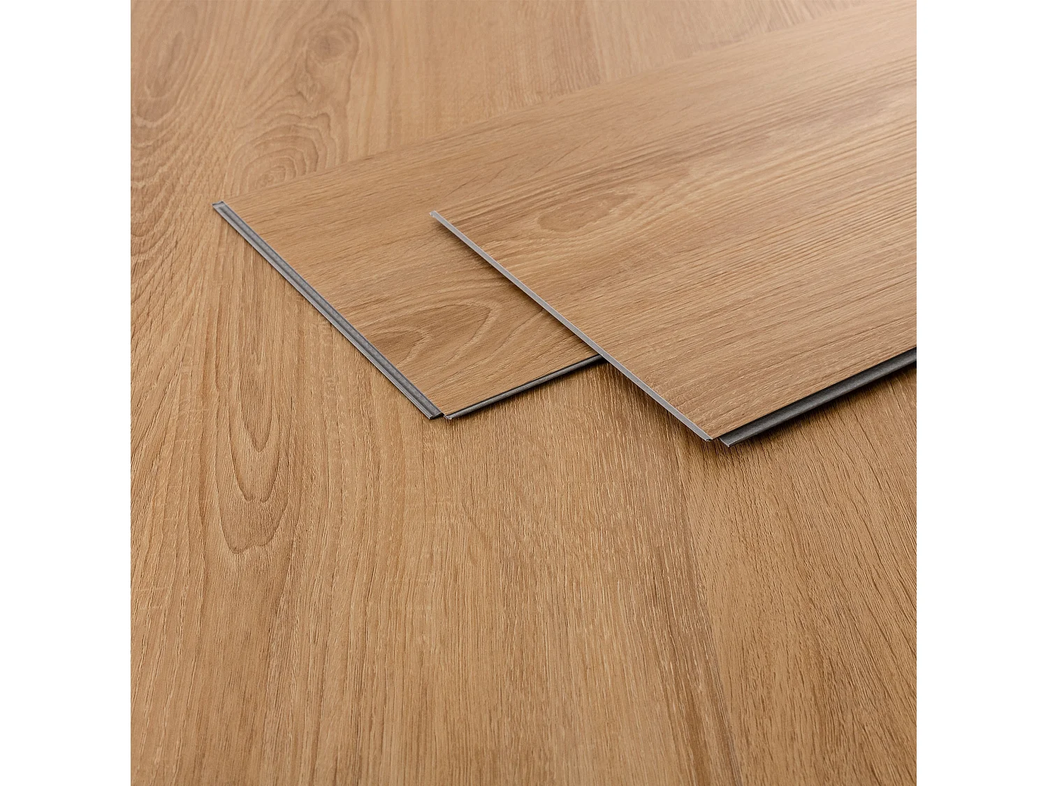 Pavimento in PVC Deluxe 122x18 cm 3 m² 4,2 mm marrone chiaro 14 doghe laminati ad incastro vinile aspetto legno copripavimento impermeabile ML-Design