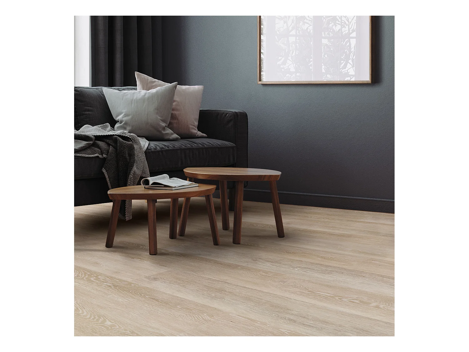 ML-Design Suelo vinílico de PVC 3,08m² color marrón afterglow 14x planchas sistema de click 122x18 cm láminas grosor 4,2mm efecto madera impermeable