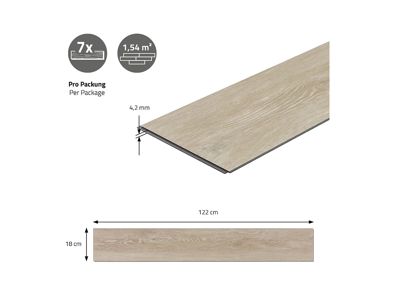ML-Design Suelo vinílico de PVC 3,08m² color marrón afterglow 14x planchas sistema de click 122x18 cm láminas grosor 4,2mm efecto madera impermeable