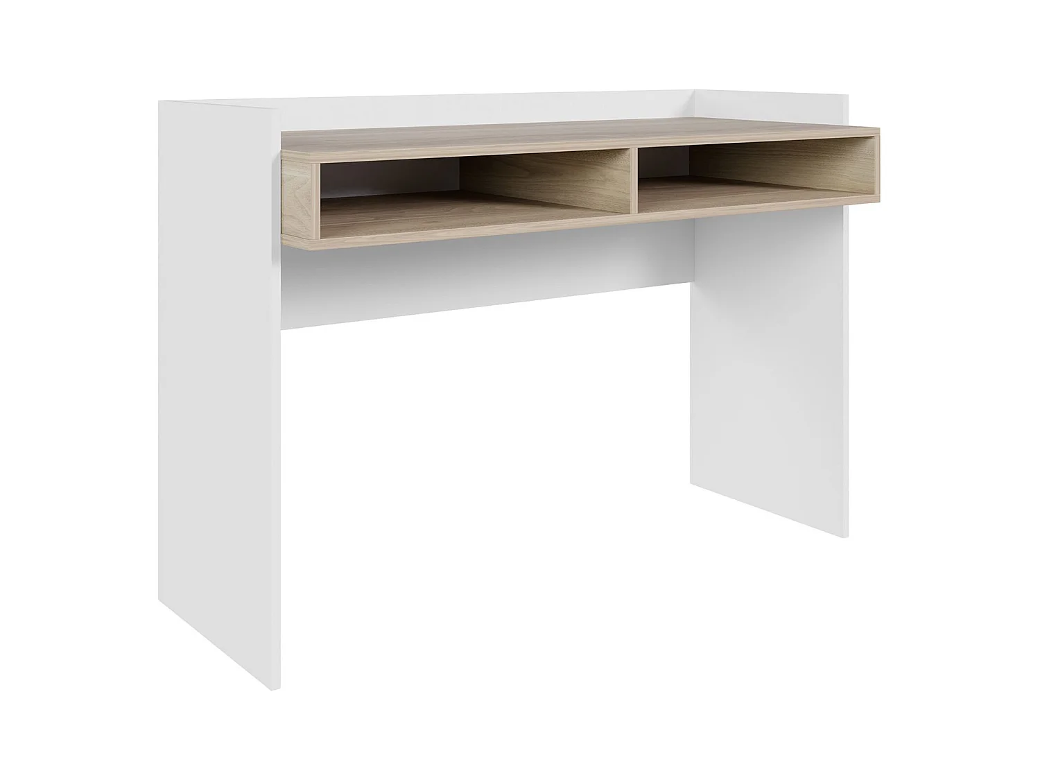Selsey Tabise – Bureau met twee vakken – wit / notenlook – 120 × 53 cm – TABISE